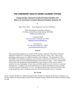 THE CAROMONT HEALTH OZONE LAUNDRY SYSTEM