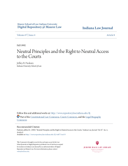 Neutral Principles and the Right to Neutral Access to the Courts