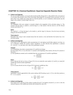 CHAPTER 14 | Chemical Equilibrium: Equal but Opposite Reaction