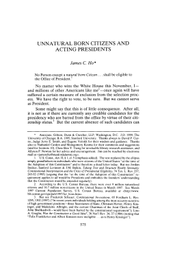 UNNATURAL BORN CITIZENS AND ACTING PRESIDENTS