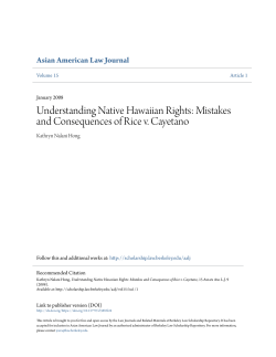 Mistakes and Consequences of Rice v. Cayetano