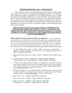 memorandum of law &ndash; bank fraud
