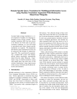 Domain-specific query translation for multilingual