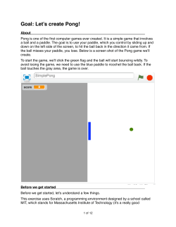 Goal: Let`s create Pong!