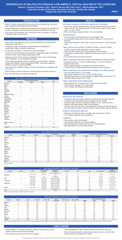 EPIDEMIOLOGY OF MULTIPLE SCLEROSIS IN LATIN AMERICA