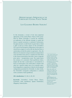 MICROECONOMICS APPROACHES IN THE CHRISTALLER`S