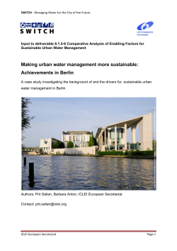 Making urban water management more sustainable: Achievements