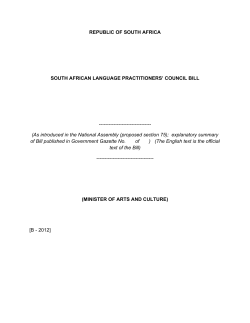 South African Language Practitioners` Council Bill