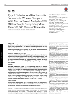 Type 2 Diabetes as a Risk Factor for Dementia in