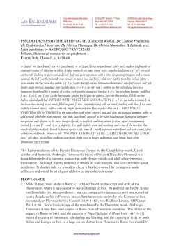 PSEUDO-DIONYSIUS THE AREOPAGITE, [Collected Works], De