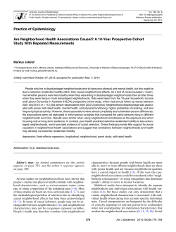 Are Neighborhood Health Associations Causal? A 10