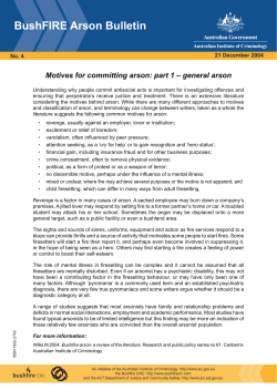 Motives for committing arson : part 1