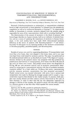CONCENTRATION OF SEROTONIN IN SERUM