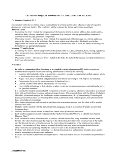 3C.I Letter of Request to Observe a Health Care Facility