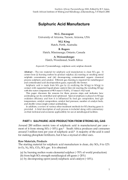Sulphuric Acid Manufacture