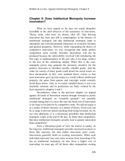 Chapter 8: Does Intellectual Monopoly Increase Innovation?