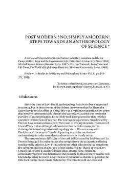 no, simply amodern! steps towards an anthropology - bruno