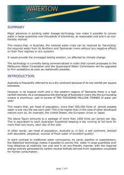 SUMMARY INTRODUCTION - WATERTOW PTY LTD has