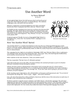 Use Another Word - Safe Schools Coalition