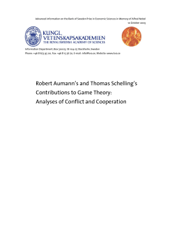 Robert Aumann`s and Thomas Schelling`s