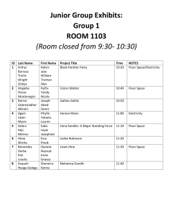 2017 Contest schedule