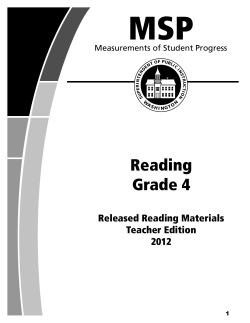 Reading Assessment Grade 4 Released and Sample