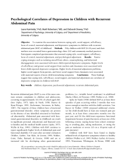 Psychological Correlates of Depression in Children with Recurrent