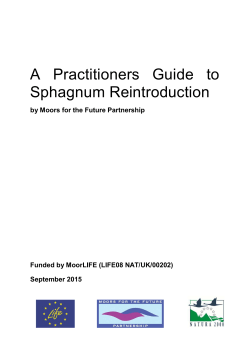Practitioners` Guide to the Reintroduction of Sphagnum