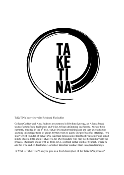 TaKeTiNa Interview with Reinhard Flatischler Colleen Caffrey and