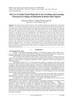 The Use of Audio-Visual Materials in the Teaching and