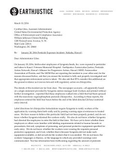 asking EPA to step in