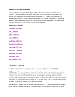 ROOM TYPE CODES AND DEFINITIONS There are 11 major