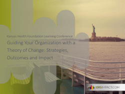 Guiding Your Organization with a Theory of Change: Strategies