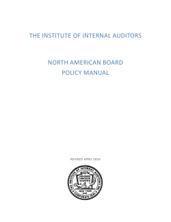 North American Board Policy Manual - The Institute of Internal Auditors