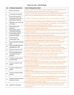 Ready, Set, Solve - 2016 Challenges No. Challenge Organization