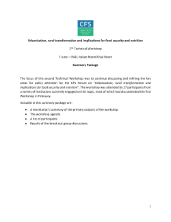 Urbanization, rural transformation and implications for food security