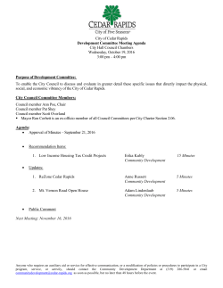 City of Cedar Rapids Development Committee Meeting Agenda City