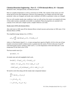 CSTR thermal effects