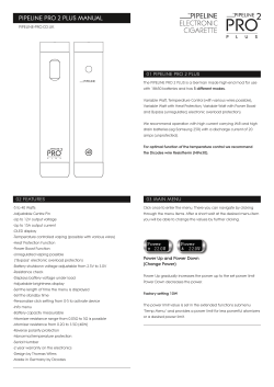 PIPELINE PRO 2 PLUS MANUAL - pipeline electronic cigarette