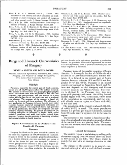 Range and Livestock Characteristics of Paraguay