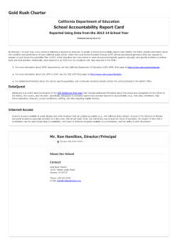 SARC Report for Gold Rush Charter