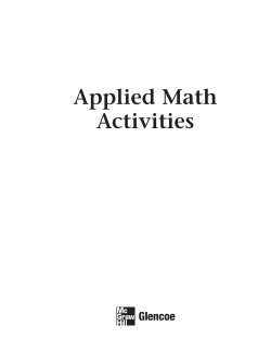 Applied Math Activities - McGraw Hill Higher Education