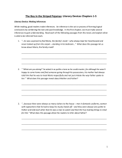 The Boy in the Striped Pajamas: Literary Devices Chapters 1-5