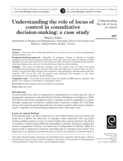 Understanding the role of locus of control in consultative decision