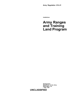 AR 210-21 Army Ranges and Training Land Program