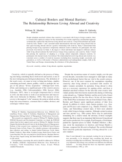 The Relationship Between Living Abroad and Creativity