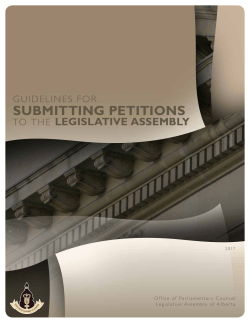 submitting petitions - Legislative Assembly of Alberta