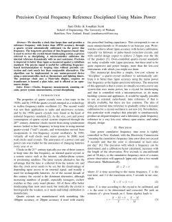Precision Crystal Frequency Reference Disciplined Using Mains