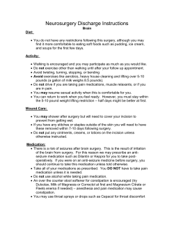 Neurosurgery Discharge Instructions