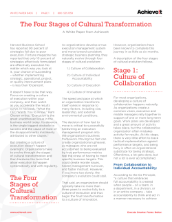 The Four Stages of Cultural Transformation The Four